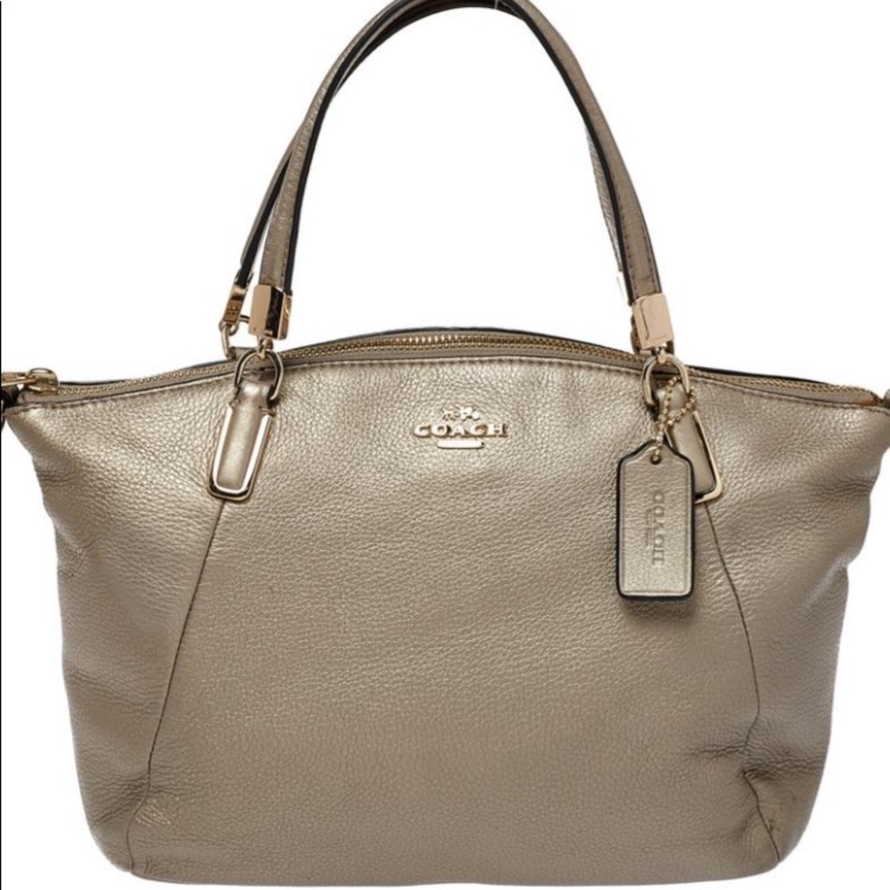 Coach Kelsey Satchel Metallic Light Gold